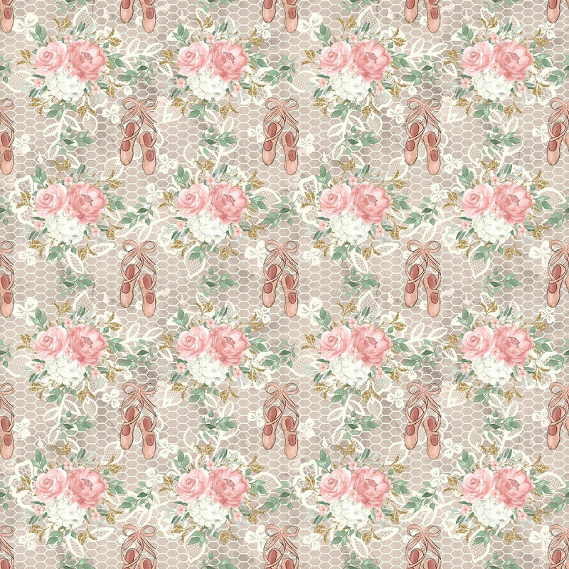 Elegant Honey Comb and Floral Bouquet Fabric - Tan - ineedfabric.com