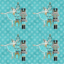 Elegant Nutcracker and Ballerinas Fabric - Blue - ineedfabric.com