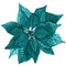 Elegant Nutcracker Blue Poinsettia Fabric Panel - ineedfabric.com