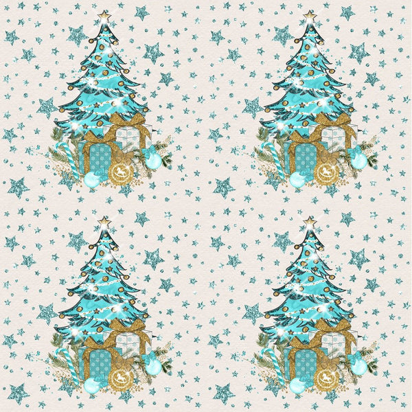 Elegant Nutcracker Christmas Trees on Stars Fabric - Tan - ineedfabric.com
