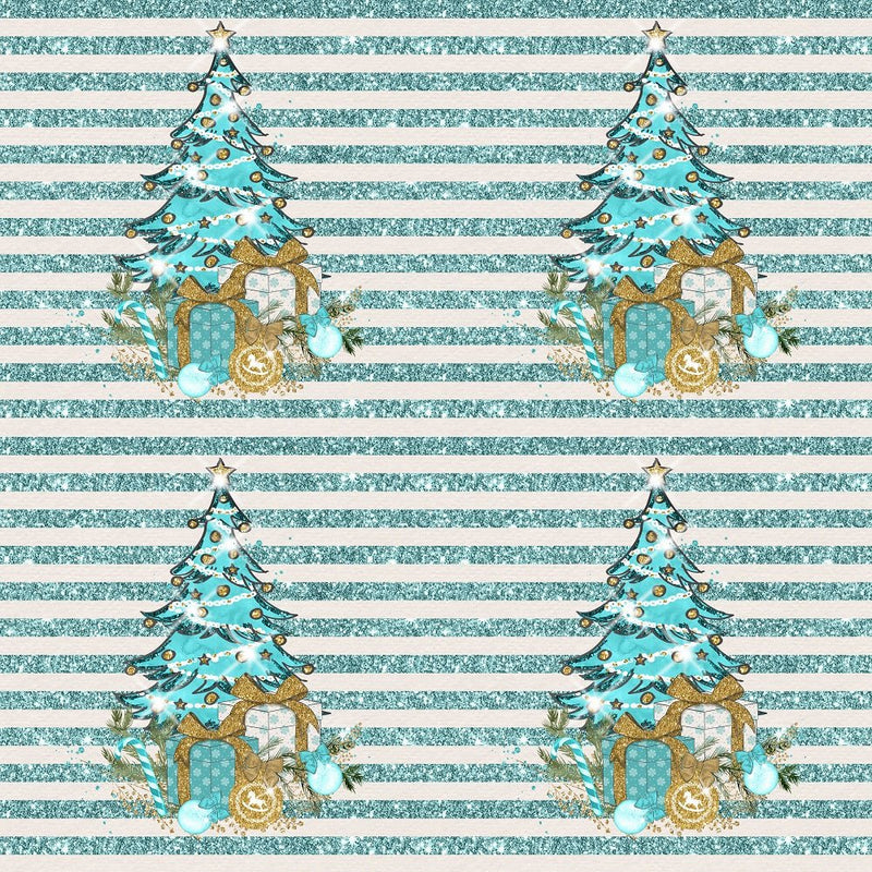 Elegant Nutcracker Christmas Trees on Stripes Fabric - Tan - ineedfabric.com