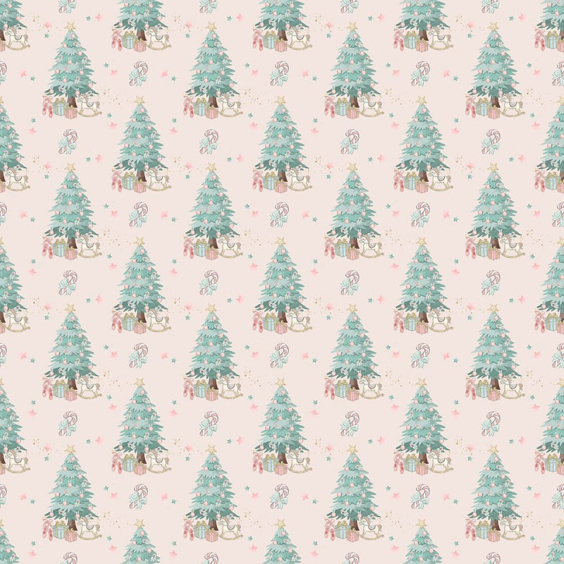 Elegant Nutcracker Christmas Trees with Candy Canes Fabric - Tan - ineedfabric.com