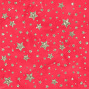 Elegant Nutcracker Gold Stars Fabric - Red - ineedfabric.com