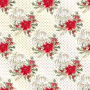 Elegant Nutcracker Merry Christmas Font and Dots Fabric - White - ineedfabric.com