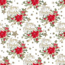 Elegant Nutcracker Merry Christmas Font Fabric - White - ineedfabric.com