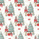 Elegant Nutcracker Next to Tree Fabric - White - ineedfabric.com