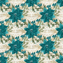 Elegant Nutcracker Poinsettias on Damask Fabric - Tan - ineedfabric.com