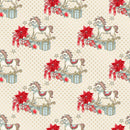 Elegant Nutcracker Rocking Horse Dots Fabric - Tan - ineedfabric.com