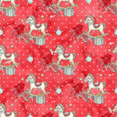 Elegant Nutcracker Rocking Horse Fabric - Red - ineedfabric.com