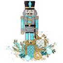 Elegant Nutcracker with Presents Fabric Panel - Blue - ineedfabric.com