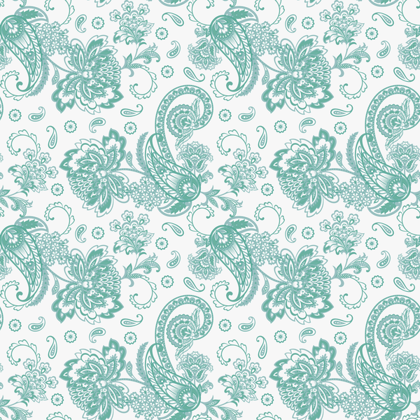 Elegant Paisleys Fabric - Atoll - ineedfabric.com