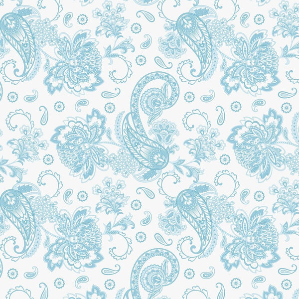 Elegant Paisleys Fabric - Blue - ineedfabric.com