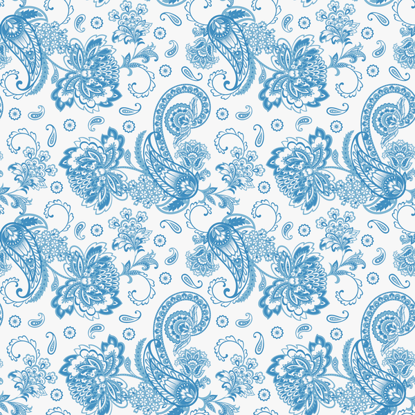 Elegant Paisleys Fabric - Blue - ineedfabric.com