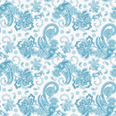 Elegant Paisleys Fabric - Cerulean Blue - ineedfabric.com