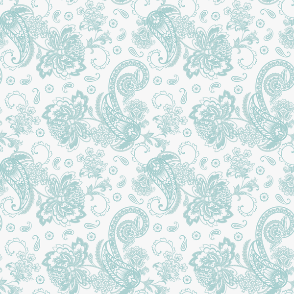 Elegant Paisleys Fabric - Cornflower - ineedfabric.com