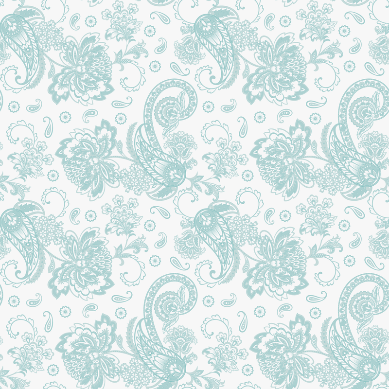 Elegant Paisleys Fabric - Cornflower - ineedfabric.com