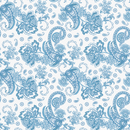 Elegant Paisleys Fabric - Navy Blue - ineedfabric.com