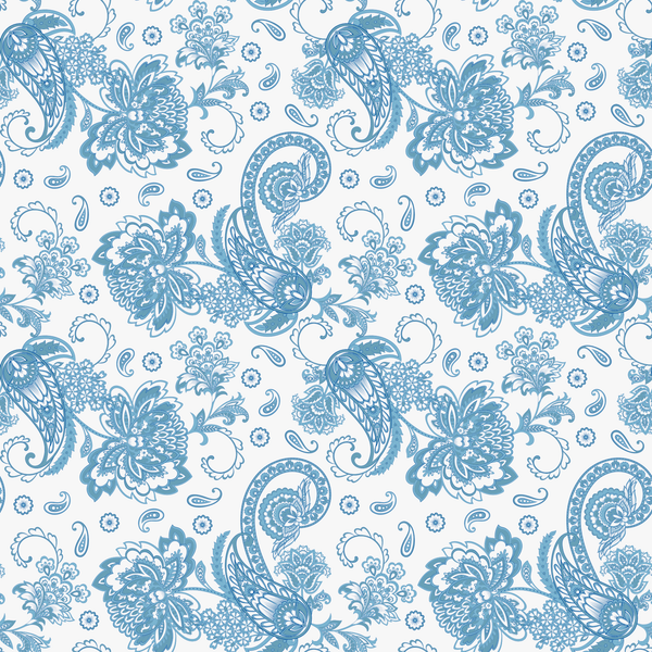 Elegant Paisleys Fabric - Navy Blue - ineedfabric.com