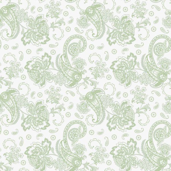 Elegant Paisleys Fabric - Pistachio Green - ineedfabric.com