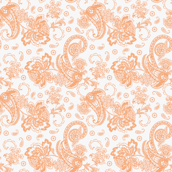 Elegant Paisleys Fabric - Soft Orange - ineedfabric.com