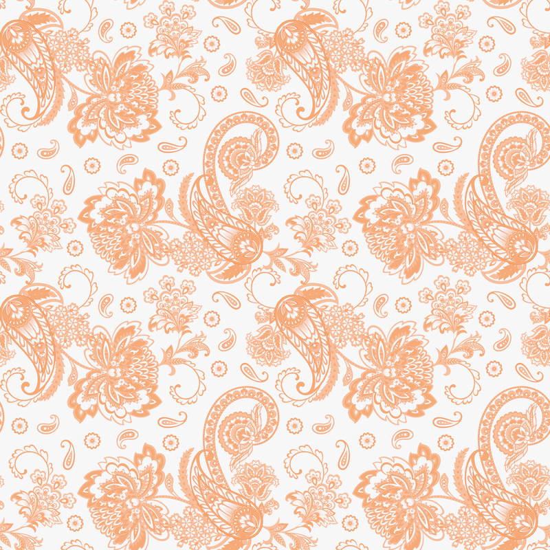Elegant Paisleys Fabric - Soft Orange - ineedfabric.com