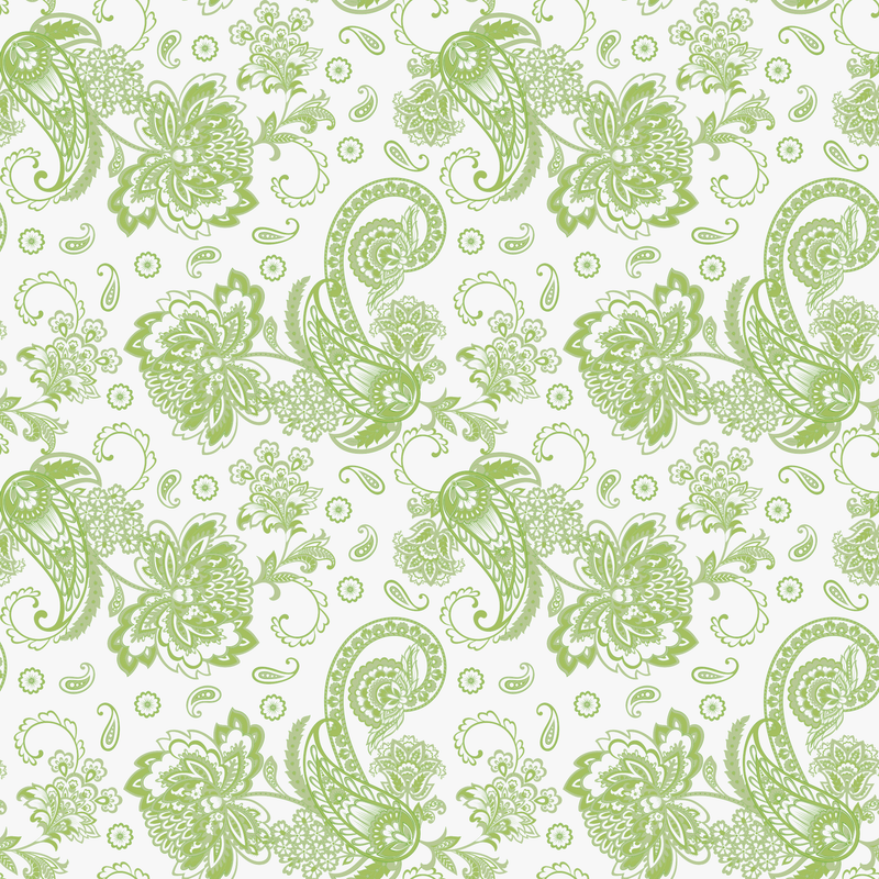 Elegant Paisleys Fabric - Spring Green - ineedfabric.com