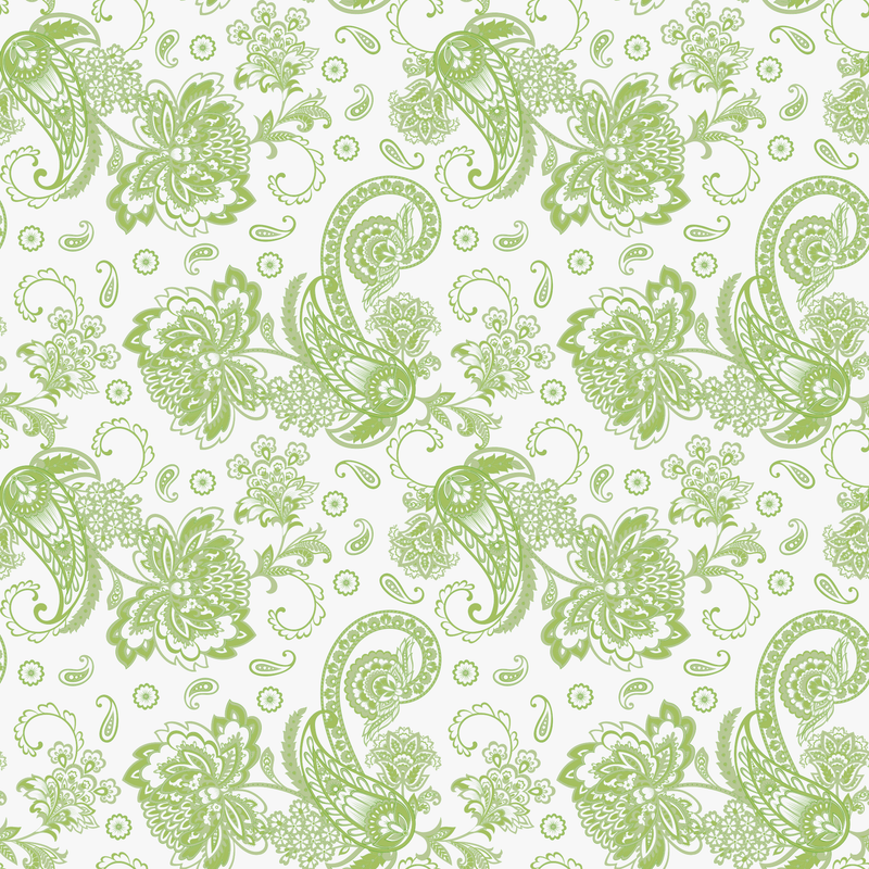 Elegant Paisleys Fabric - Spring Green - ineedfabric.com