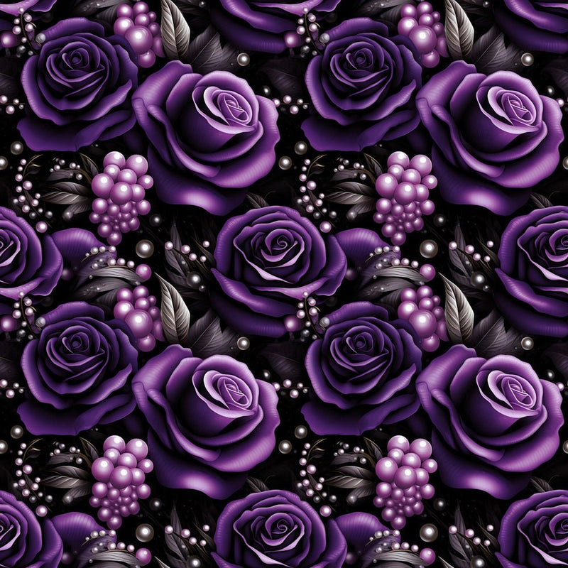 Elegant Purple Roses Fabric - ineedfabric.com
