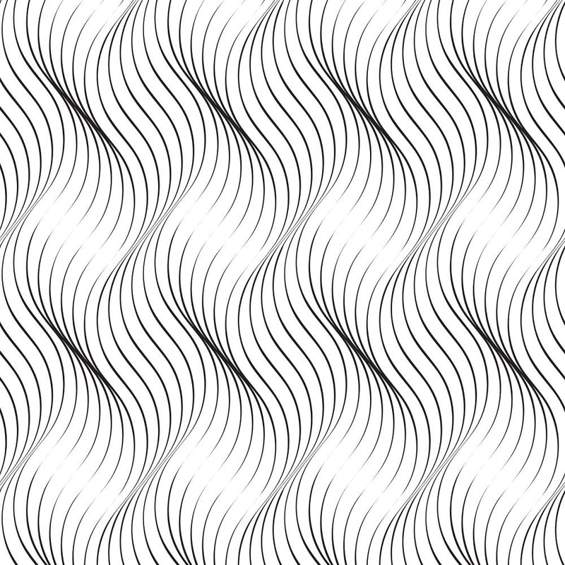 Endless Waves Fabric - Black/White - ineedfabric.com