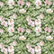 English Garden Poppies and Peonies Fabric - Dark Green - ineedfabric.com