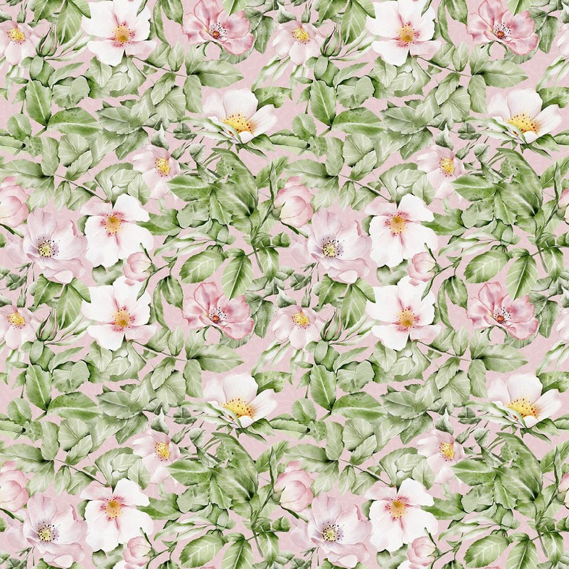 English Garden Poppies and Peonies Fabric - Pink - ineedfabric.com