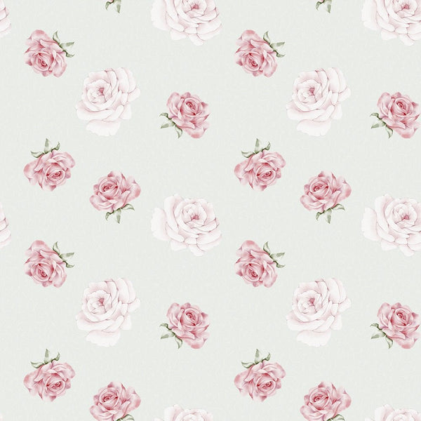 English Garden Roses Fabric - Gray - ineedfabric.com