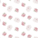 English Garden Roses Fabric - White - ineedfabric.com