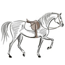 English Horse with Saddle and Bridle Fabric Panel - ineedfabric.com