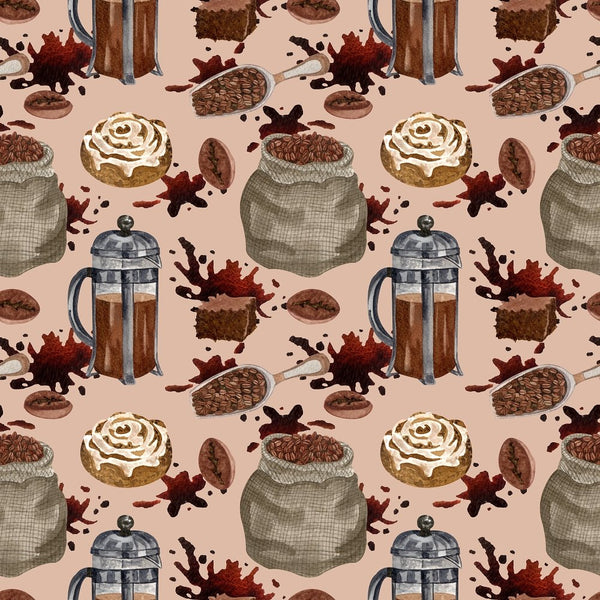 Espresso Delight Fabric - Cream - ineedfabric.com