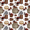 Espresso Delight Fabric - White - ineedfabric.com