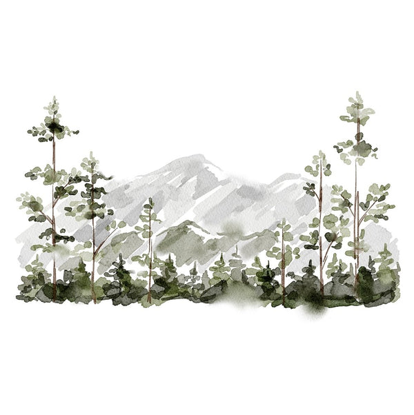 Evergreen Forest Landscape Fabric Panel - ineedfabric.com