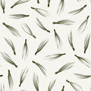 Evergreen Forest Pine Needles Fabric - White - ineedfabric.com