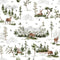 Evergreen Forest Scene 1 Fabric - White - ineedfabric.com