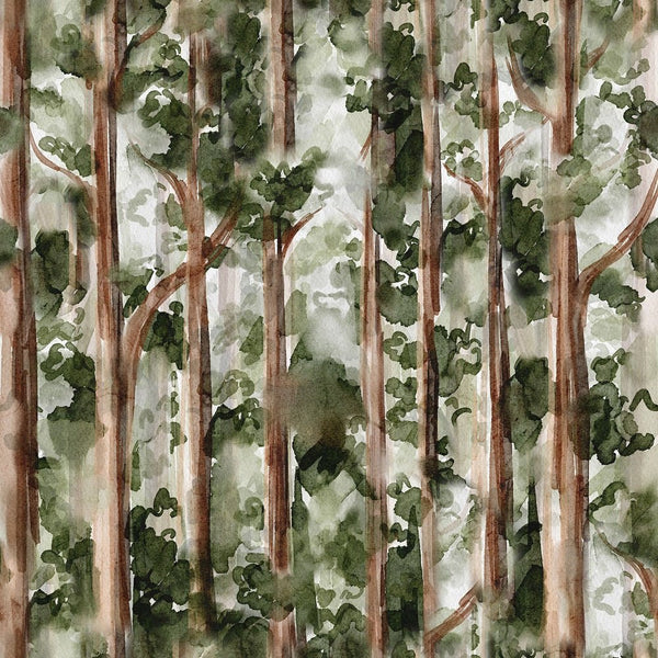 Evergreen Forest Scene 3 Fabric - ineedfabric.com
