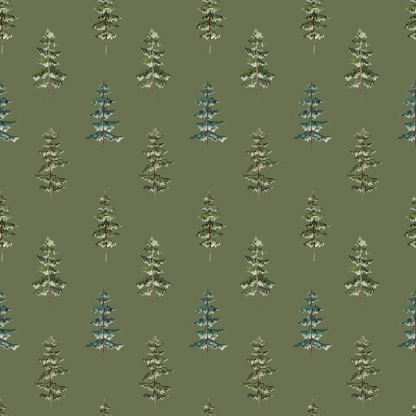 Evergreen Forest Trees Fabric - Green - ineedfabric.com