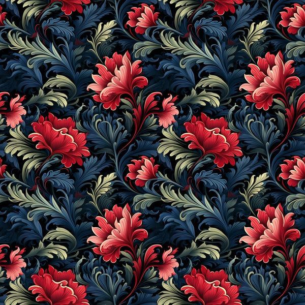 Exquisite Deep Colorful Floral Fabric - ineedfabric.com
