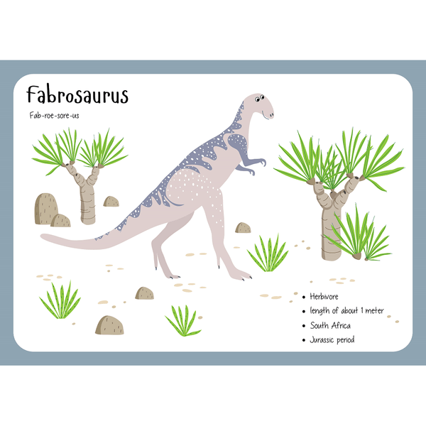 Fabrosaurus Flash Card Fabric Panel - ineedfabric.com