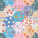 Fairytale Patchwork with Animals and Flowers Fabric - ineedfabric.com