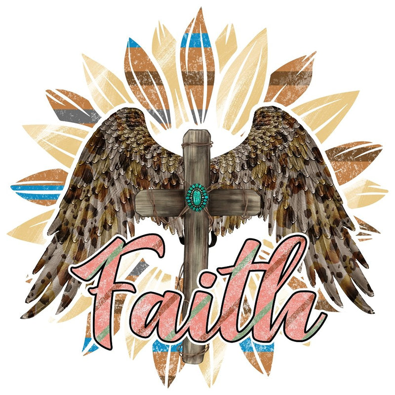 Faith & Angel Wings Fabric Panel - ineedfabric.com