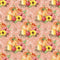 Fall Pumpkins & Floral Vines Fabric - Pink - ineedfabric.com