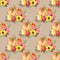 Fall Pumpkins & Florals Dotted Fabric - Brown - ineedfabric.com
