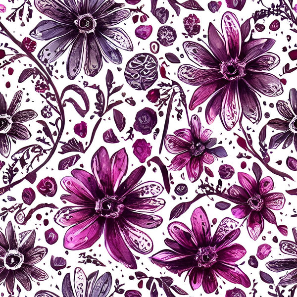 Fantasy Gothic Floral 2 Fabric - ineedfabric.com
