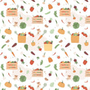 Farm Fresh Vegetables Fabric - White - ineedfabric.com