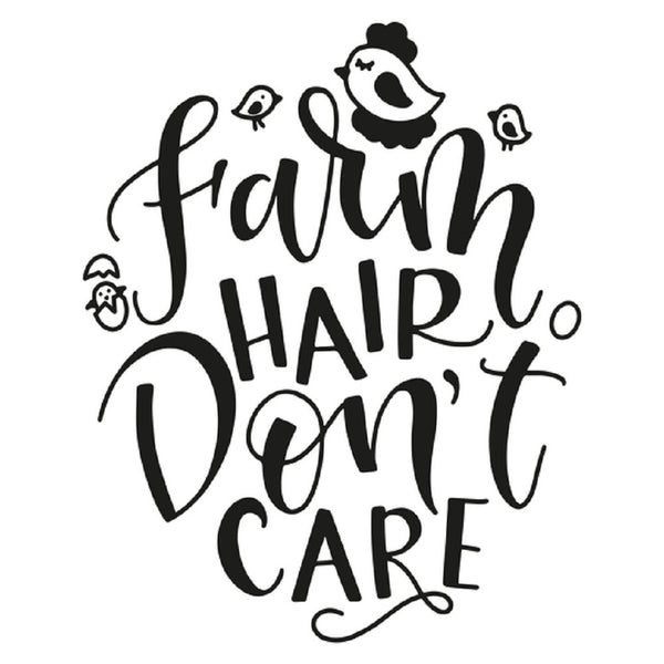 Farm Hair Don't Care Fabric Panel - White - ineedfabric.com